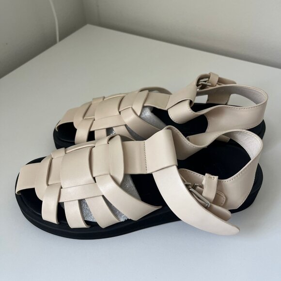New Shop Peche White Fisherman Sandals Size 6 - Picture 1 of 1